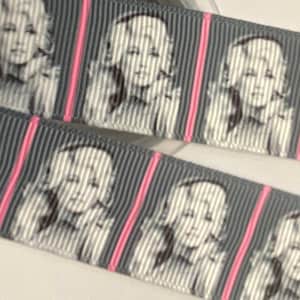 DOLLY PARTON 1” grosgrain ribbon!  Choose 3/5 yards, Queen of Country, famous singer/actress, perfect for hair/embellishing/accessorizing!
