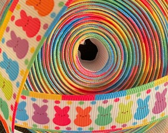 HEY PEEPS!   1” Easter grosgrain ribbon, choose 3/5 yds., mmmm delicious little PEEPS, ribbon is not lickable & it makes a darn good gift!