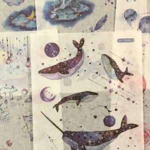DREAMLAND!   6 sheets of dream infused stickers, transparent stickers, ethereal stickers of dreamlike elements & they make a darn good gift!