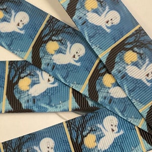 THE LITTLEST GHOST!  1” grosgrain, choose 3 or 5 yds., perfect for embellishment/hair/dog collars/decor/gifting & all your fun projects!