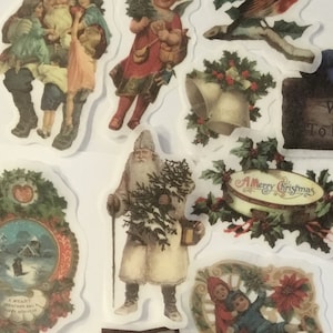 NATAL estilo VINTAGE! 40 adesivos e imagens transparentes em estilo vintage, tradições divertidas, amor natalino e é um presente muito bom!