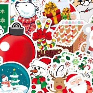 ¡ETIQUETAS NAVIDEÑAS! 25 vinilos, Amigos navideños, Papá Noel viene a la ciudad, Magia y alegría navideñas, ¡y son un regalo genial!