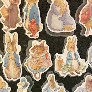 PETE the RABBIT STICKERS!   40 delightful and adorable stickers, 1/2 are transparent, perfect for Easter & they make a darn good gift!