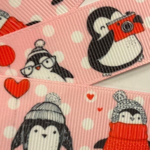 LIL’ PENGUINS!  1” grosgrain ribbon, choose 3/5 yds., perfect for embellishment/hair/dog collars/parties/gifting & all your creative ideas!
