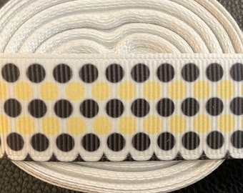 DOTS, DOTS, DOTS!  1” grosgrain ribbon,choose 3/5 yds., beautiful polka dots, perfect for embellishment/hair/decor/gifting & all projects!