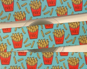 FRENCH FRIES!  1” grosgrain ribbon, choose 3/5 yds., delicious little fries, perfect for embellishment/hair/decor/gifts & all your projects!