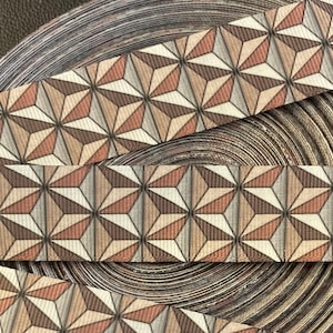 GEOMETRIC, 3-D effect, silver flowers!  1” grosgrain ribbon, 3/5 yards, perfect for embellishment/hair/decor/gifts & all your projects!