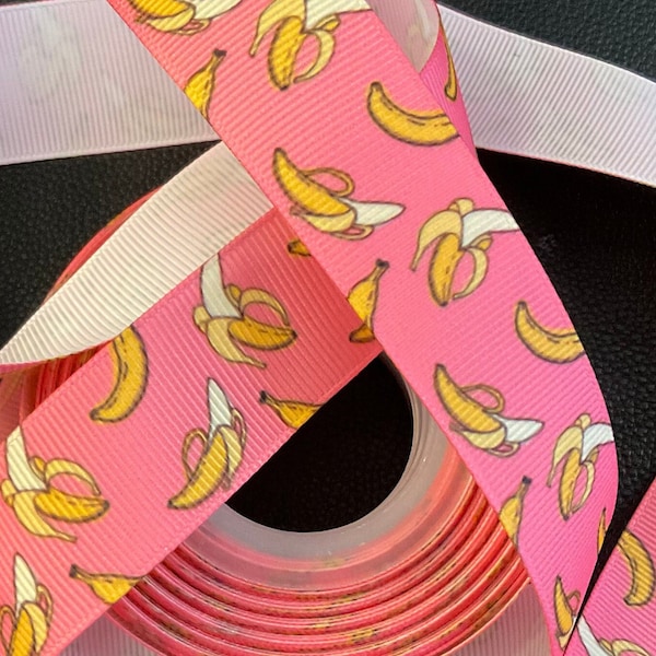 BANANAS!  1” banana grosgrain ribbon, choose 3 or 5 yards, go bananas!, there’s no monkeying around and it makes a darn good gift!