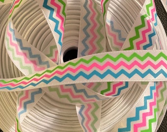EASTER RICK RACK ribbon!   5 yds. of 5/8” grosgrain ribbon, 3 neon colors, perfect for baskets or anything & it makes a darn good gift!