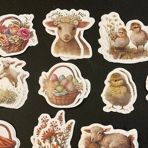 autocollants de Pâques de style vintage ! 40 autocollants en papier, parfaits pour embellissement/découpage/décoration/revues/dossiers et tous vos projets préférés !