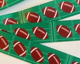 FOOTBALL, FOOTBALL, FOOTBALL !  Ruban gros-grain de 2,5 cm au choix, faites équipe, parfait pour les fêtes/décoration/cheveux/cadeau et tous vos projets !