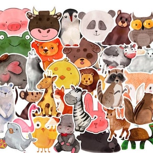 ¡ANIMALES!   25/50 calcomanías de varios animales, las calcomanías de animales más lindas jamás vistas, animales muy divertidos y encantadores, ¡y son un excelente regalo!