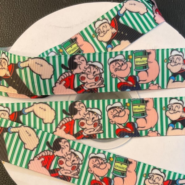 THE SAILOR MAN 1” grosgrain ribbon, choose 3/5 yds., vintage cartoon character, no spinach in your teeth & it makes a darn good gift!