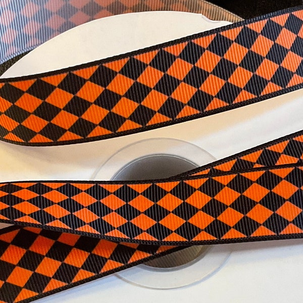 HALLOWEEN HARLEQUIN ribbon!  1” grosgrain ribbon, choose 3 or 5 yards, Halloween chic, perfect for anything & it makes a darn good gift!