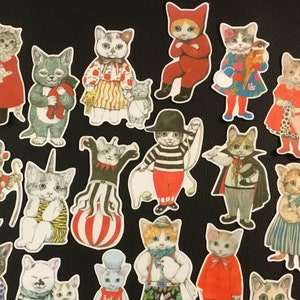 KITTY CATS!   18 CAT stickers, cats in clothes, cat personalities, cat whimsy, funny cats, eccentric cats and they make a darn good gift!