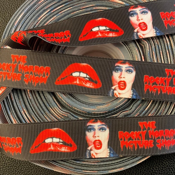 ROCKY HORROR PICTURE Show ! Ruban gros-grain de 2,5 cm (3/5 m) au choix, classique culte, parfait pour les embellissements/décorations/costumes/cadeaux et tous les projets !