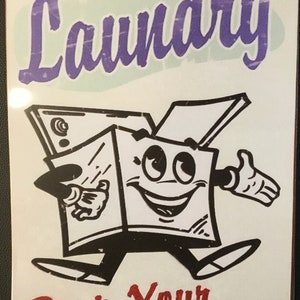 VINTAGE STYLE LAUNDRY!  A 12”x8” tin-metal sign, drop your duds  here, home decor, instructions not included  & it makes a darngood gift!