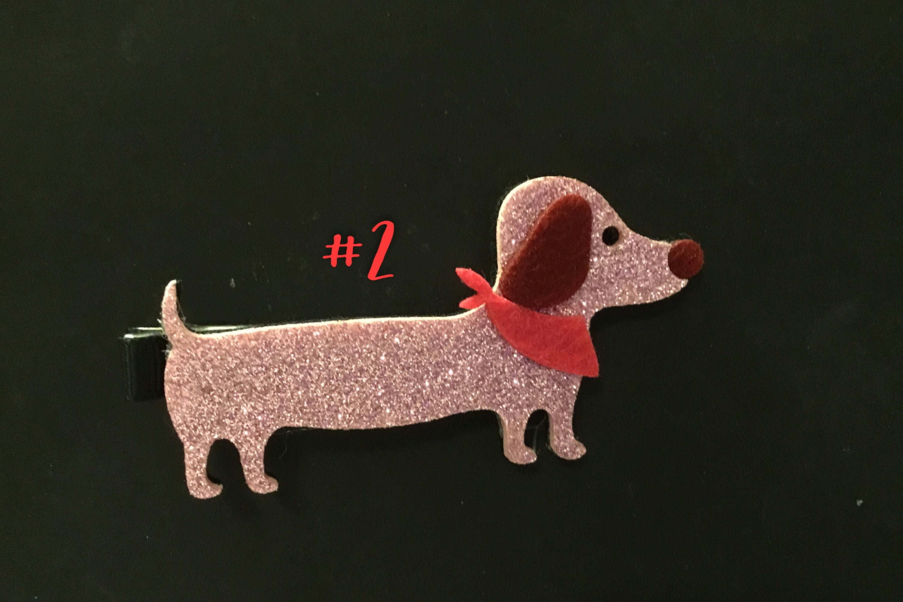 DASCHUNDS Oversized Barrettes Dog Hair Barrettes Appliqué Etsy