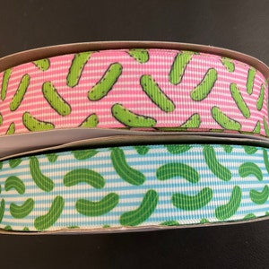 PICKLES!  1” pickle grosgrain ribbon, 3/5 yards, pink or blue , perfect for embellishment/hair/gifting & all your fave projects!