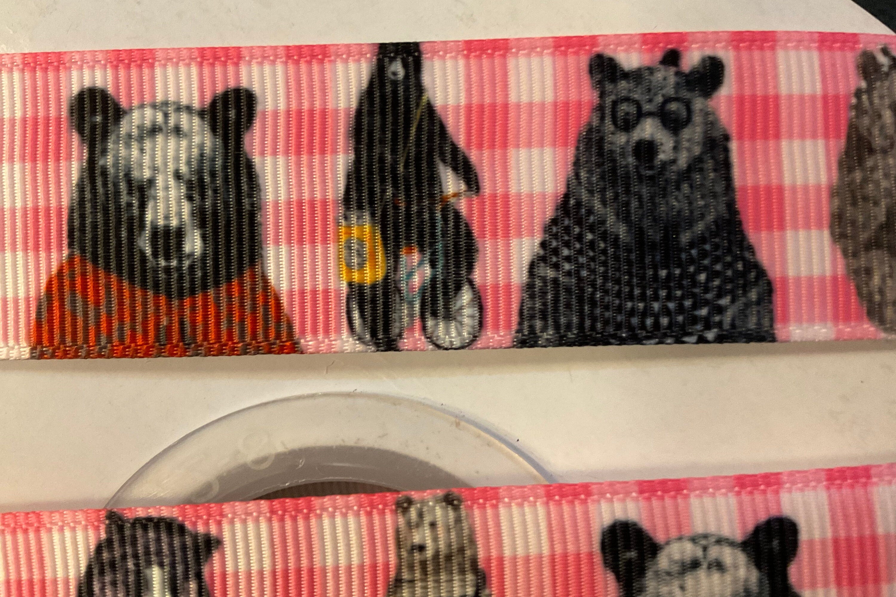 BEARS, BEARS, BEARS! 1” Grosgrain Ribbon, Choose 3 or 5 Yards, Glorious ...