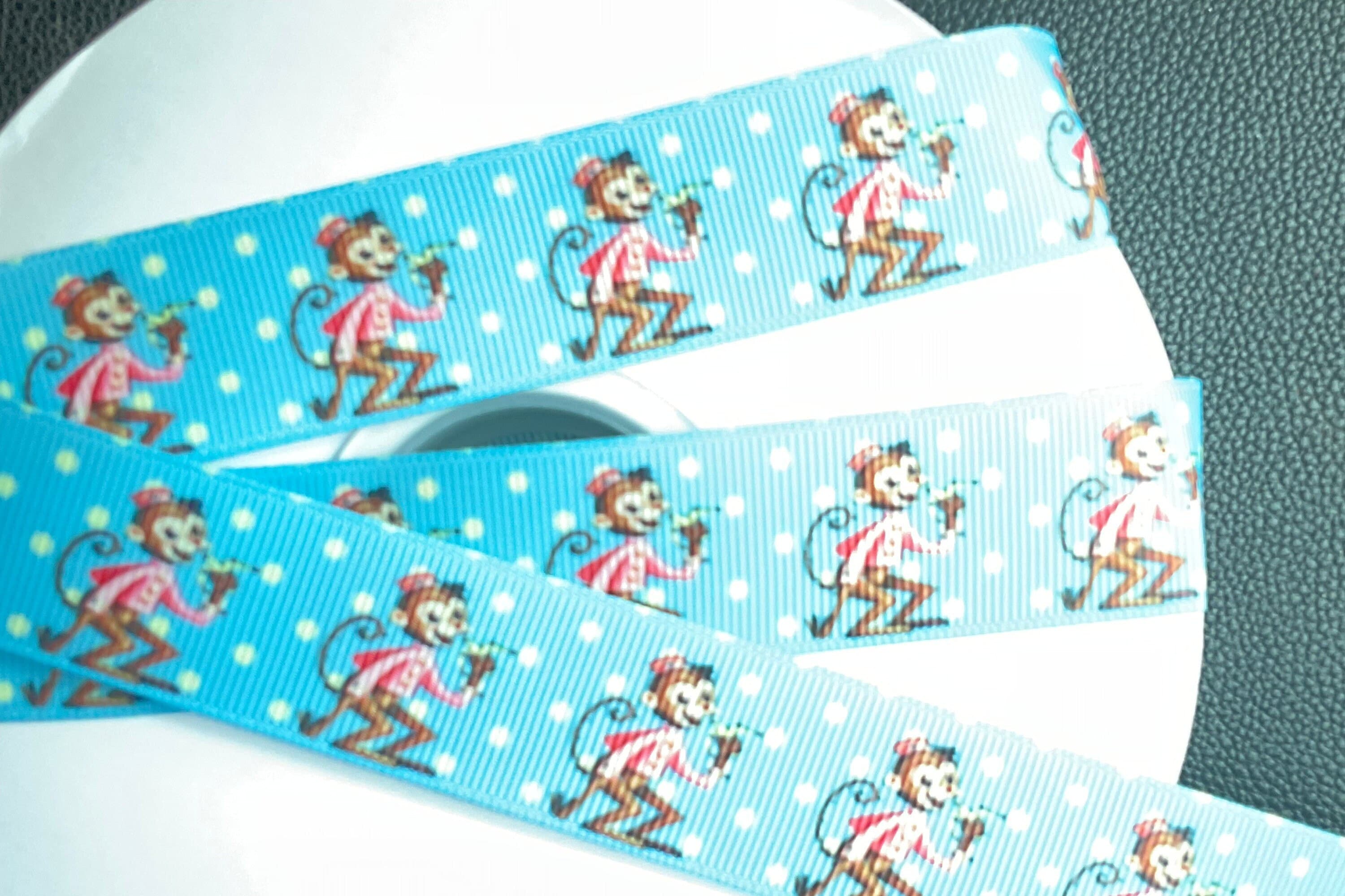 VINTAGE STYLE MONKEY Ribbon! 1” Grosgrain, Choose 3 or 5 Yds., Perfect ...