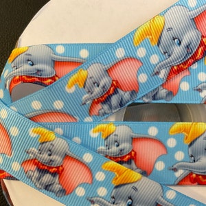 DER FLIEGENDE ELEFANT! 1 ”Grosgrain Band des süßesten fliegenden Elefanten, wählen Sie 3/5 Meter, Elefantenliebe & es ist ein verflixt gutes Geschenk!