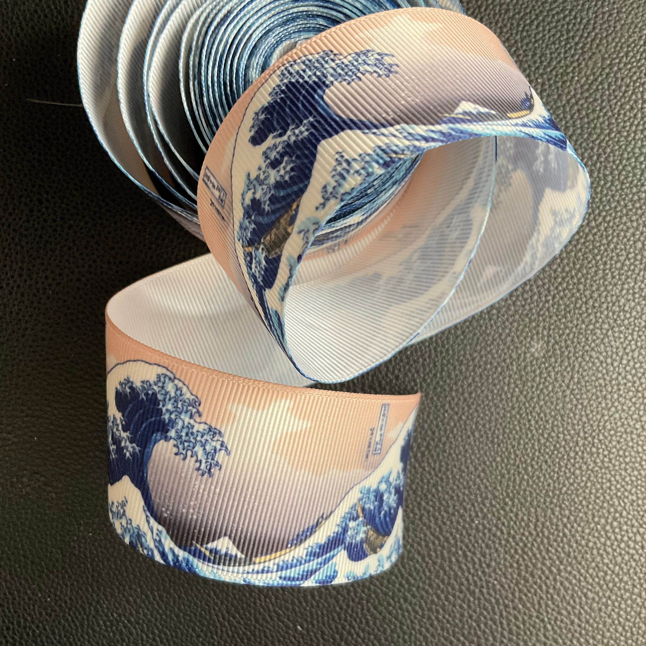 THE GREAT WAVE Ribbon! 1” Grosgrain Ribbon, Choose 3/5 Yards, Calling ...
