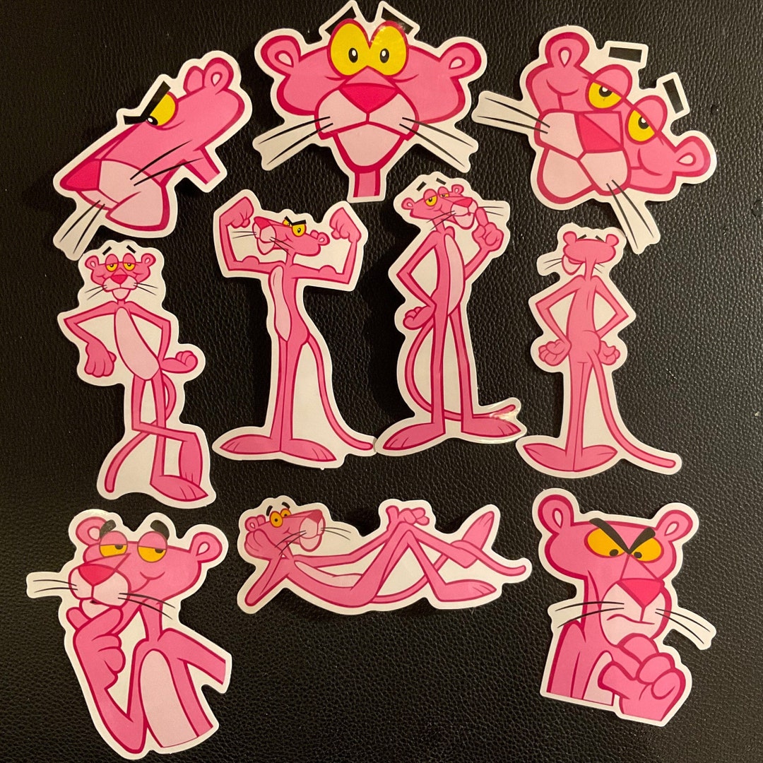 PINK PANTHER 10 Large Stickers, Sizes Vary, Cool Cat, Retro Cat
