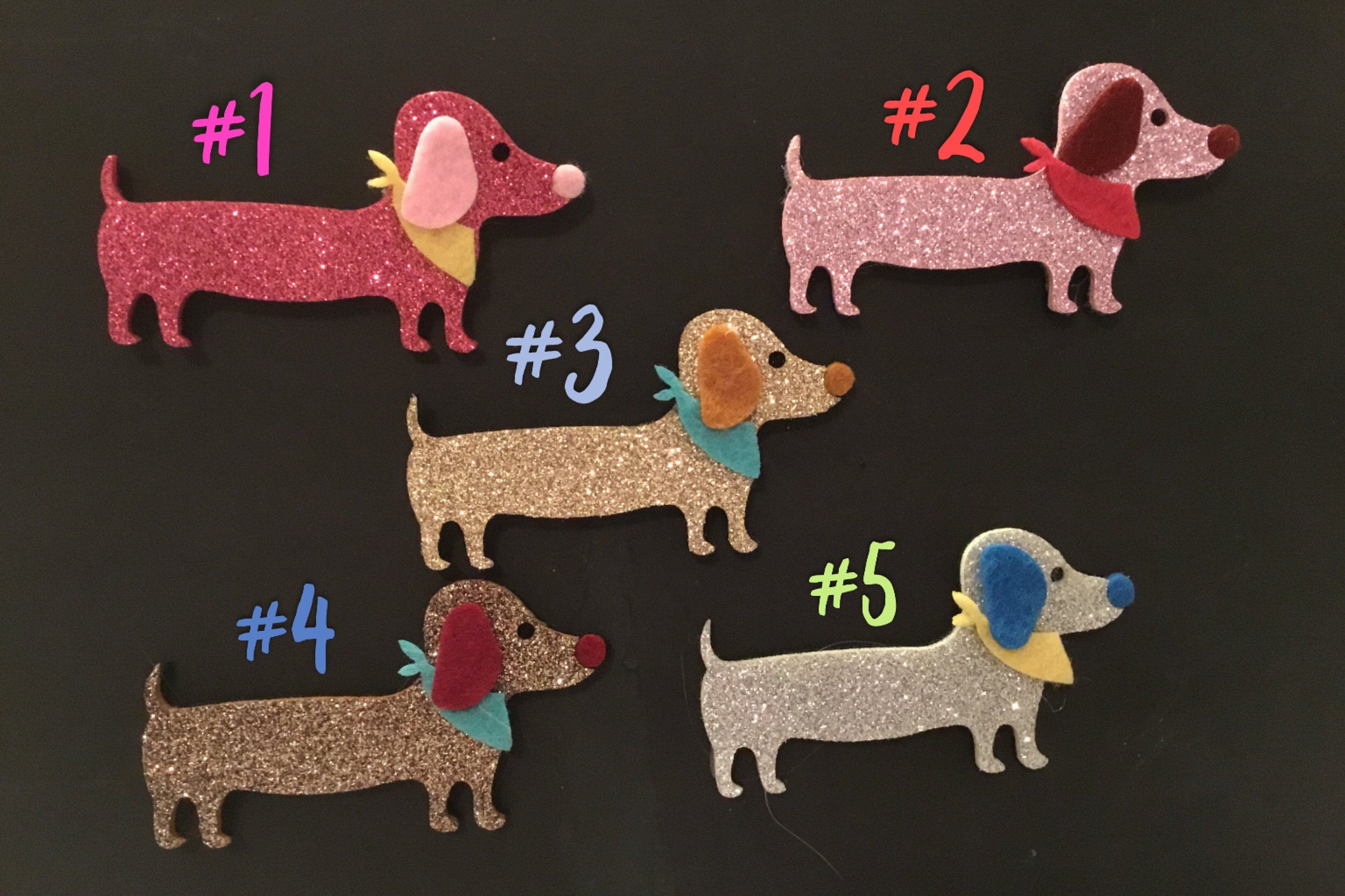 DASCHUNDS Oversized Barrettes Dog Hair Barrettes Appliqué Etsy