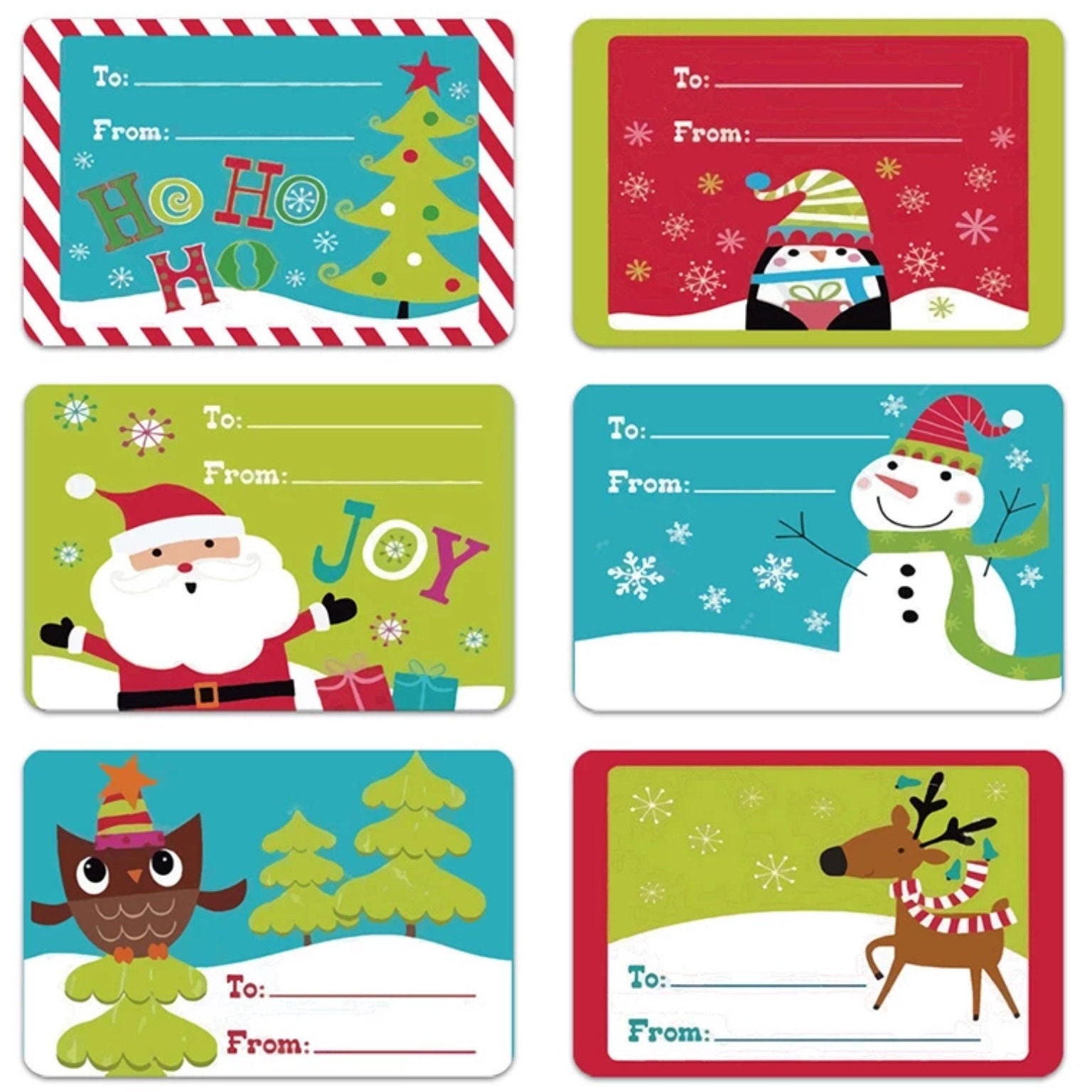 CHRISTMAS GIFT TAGS! 30 large gift tags, 5 of each style, darling tags for little or big presents and they make a darn good gift!