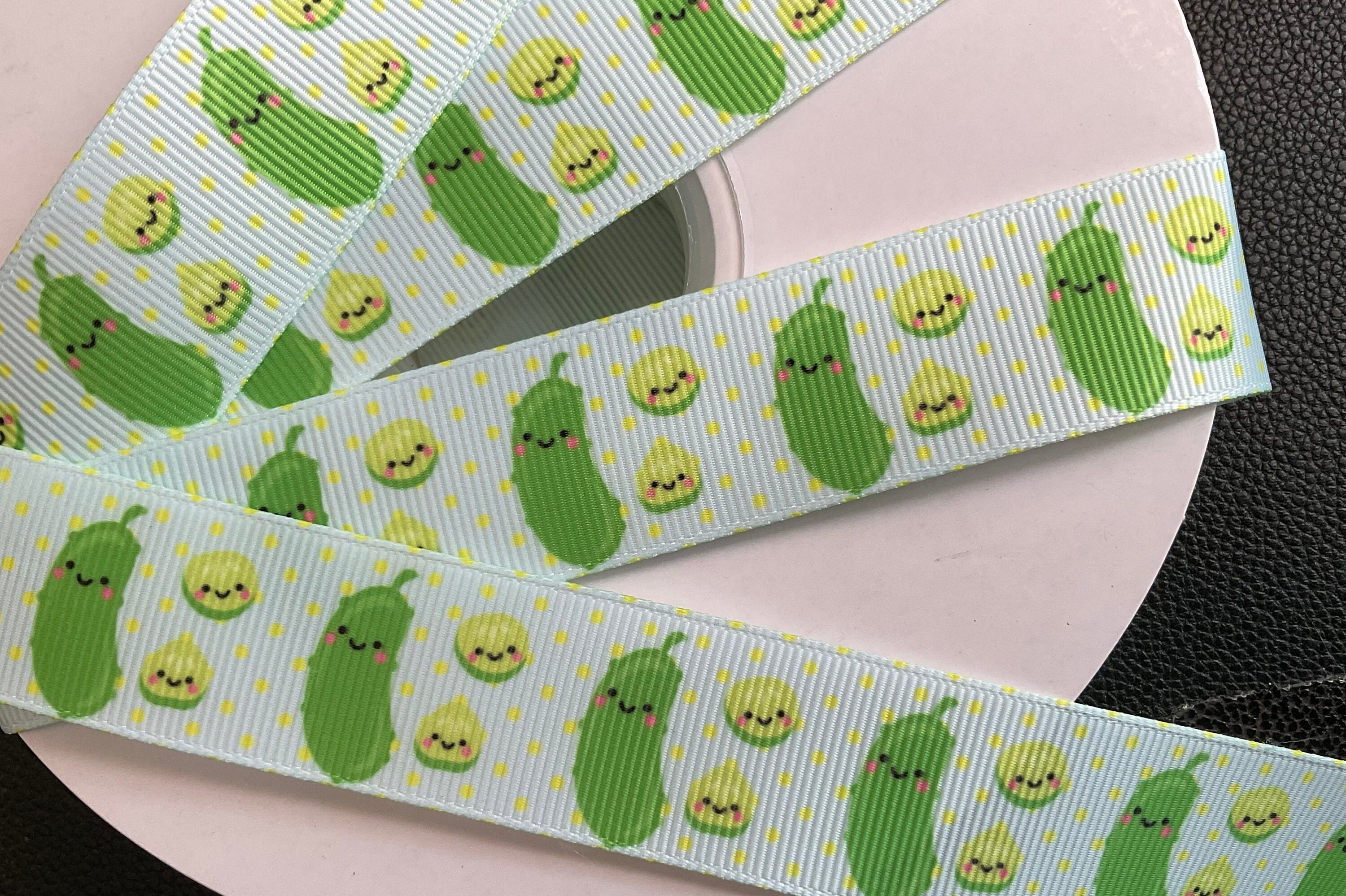 Pickle Ribbb MEET THE PICKLES! 1” Grosgrain Ribbon, Choose 3/5 Yds., Perfect for ...