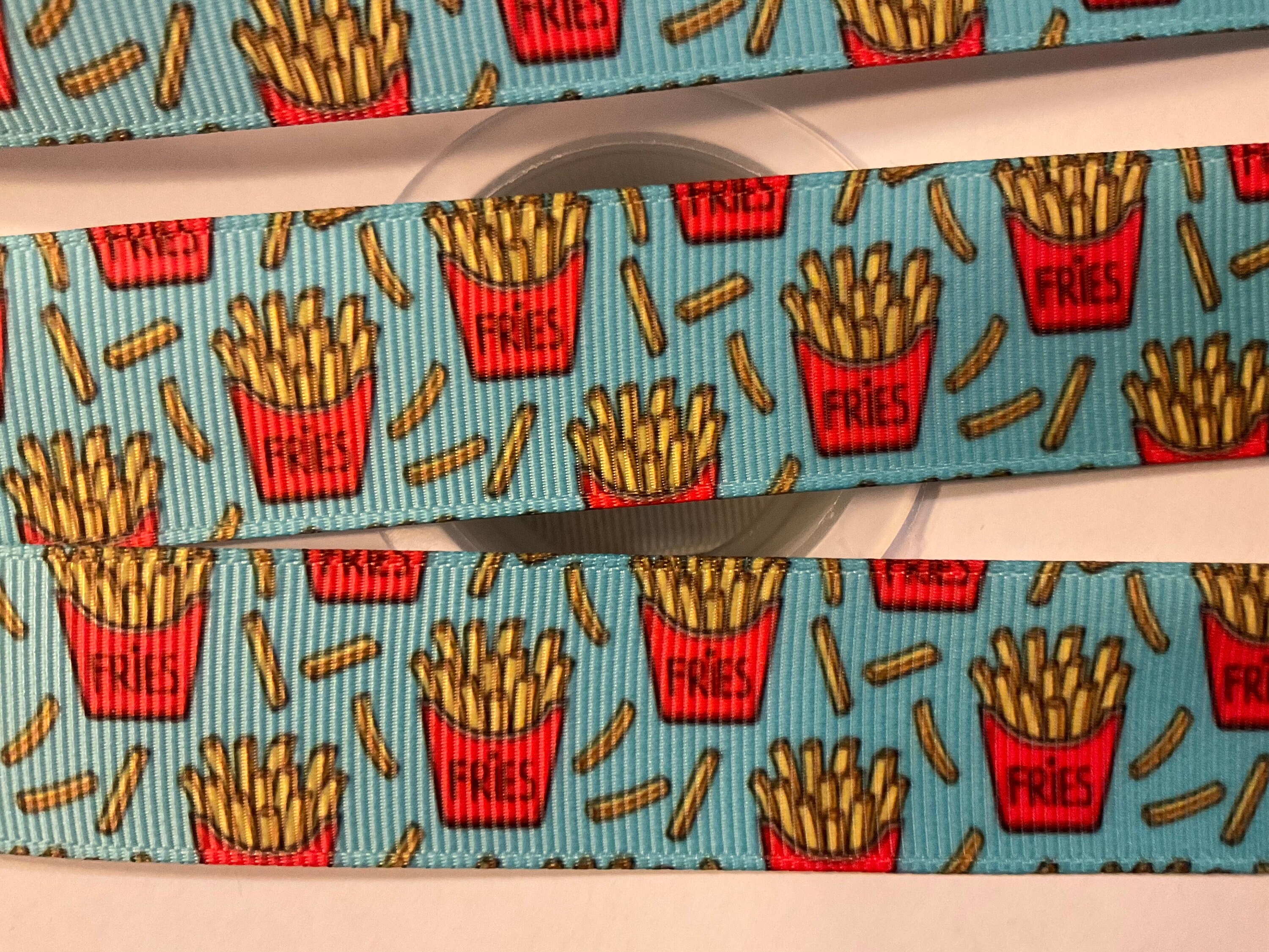 French Fries Ribbon FRENCH FRIES! 1” Grosgrain Ribbon, Choose 3/5 Yds., Delicious Little ...