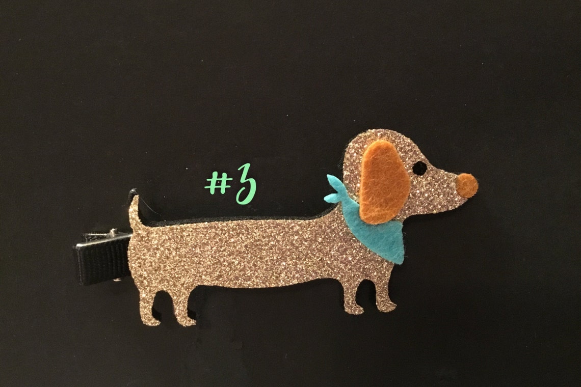 DASCHUNDS Oversized Barrettes Dog Hair Barrettes Appliqué Etsy
