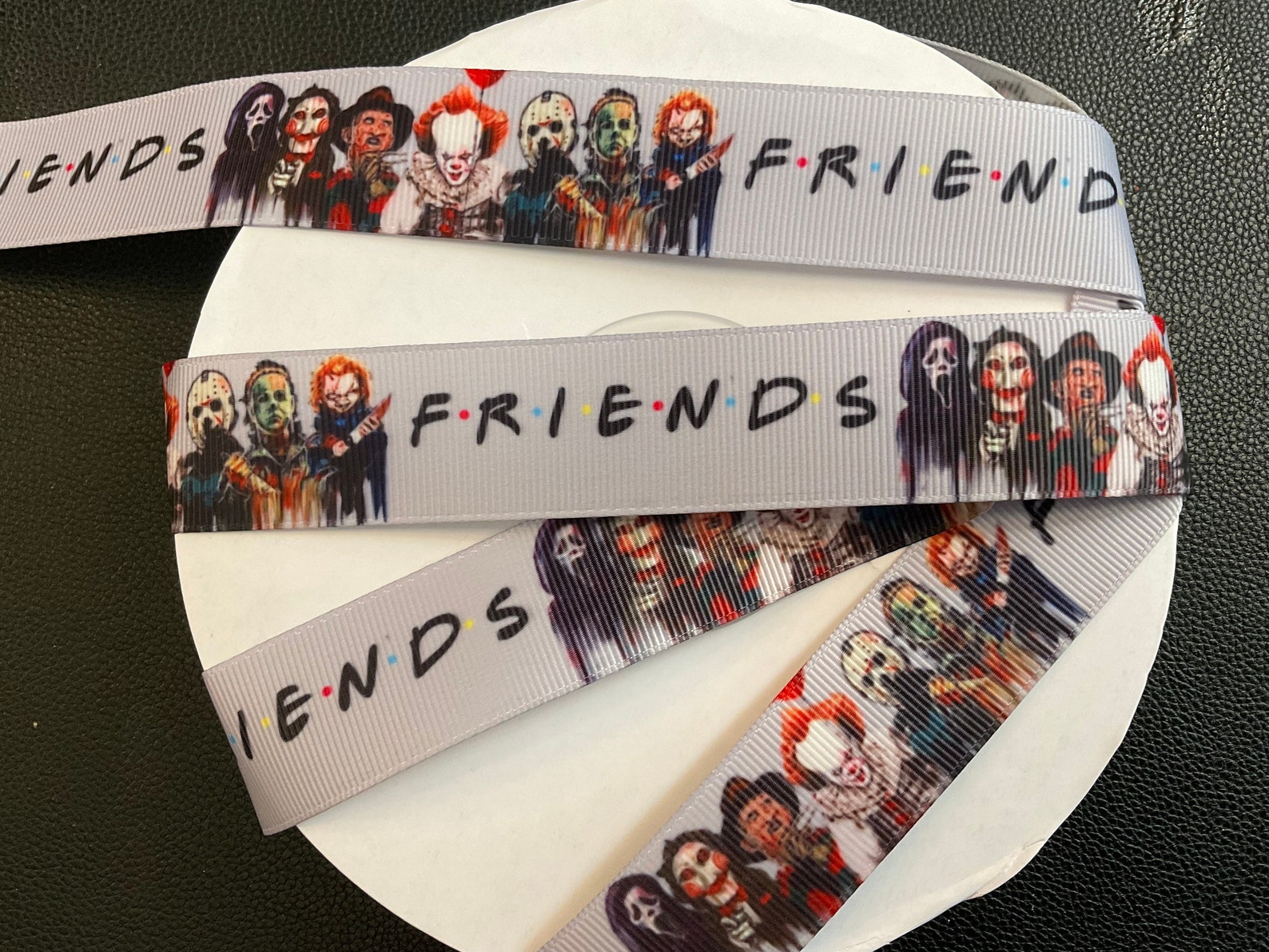 Friend Ribbons HORROR MOVIE FRIENDS! 1” Grosgrain Ribbon, Choose 3 or 5 Yds., Perfect ...