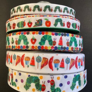 CATERPILLARS’ RIBBON!   5 styles of grosgrain ribbon, multiple sizes, choose 3/5 yds., perfect for embellishment/hair/decor/gifting!