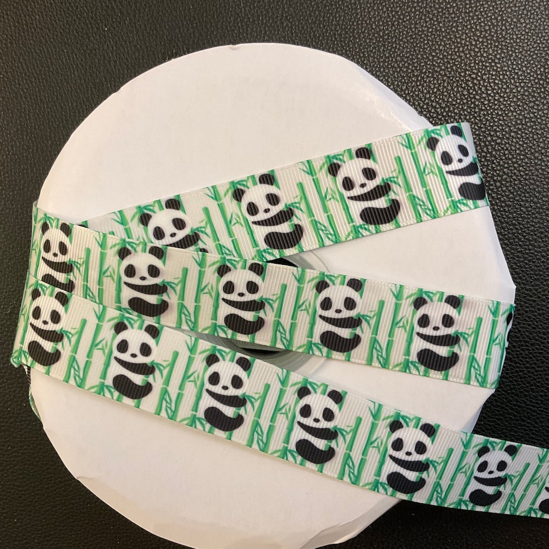 LITTLE PANDA BEAR! 1” Grosgrain Ribbon, Choose 3/5 Yds., Perfect for ...