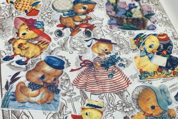 VINTAGE DUCKS!  27 vintage style duck stickers, darling duck stickers, little duckie you’re the one, quack & they make a darn good gift!