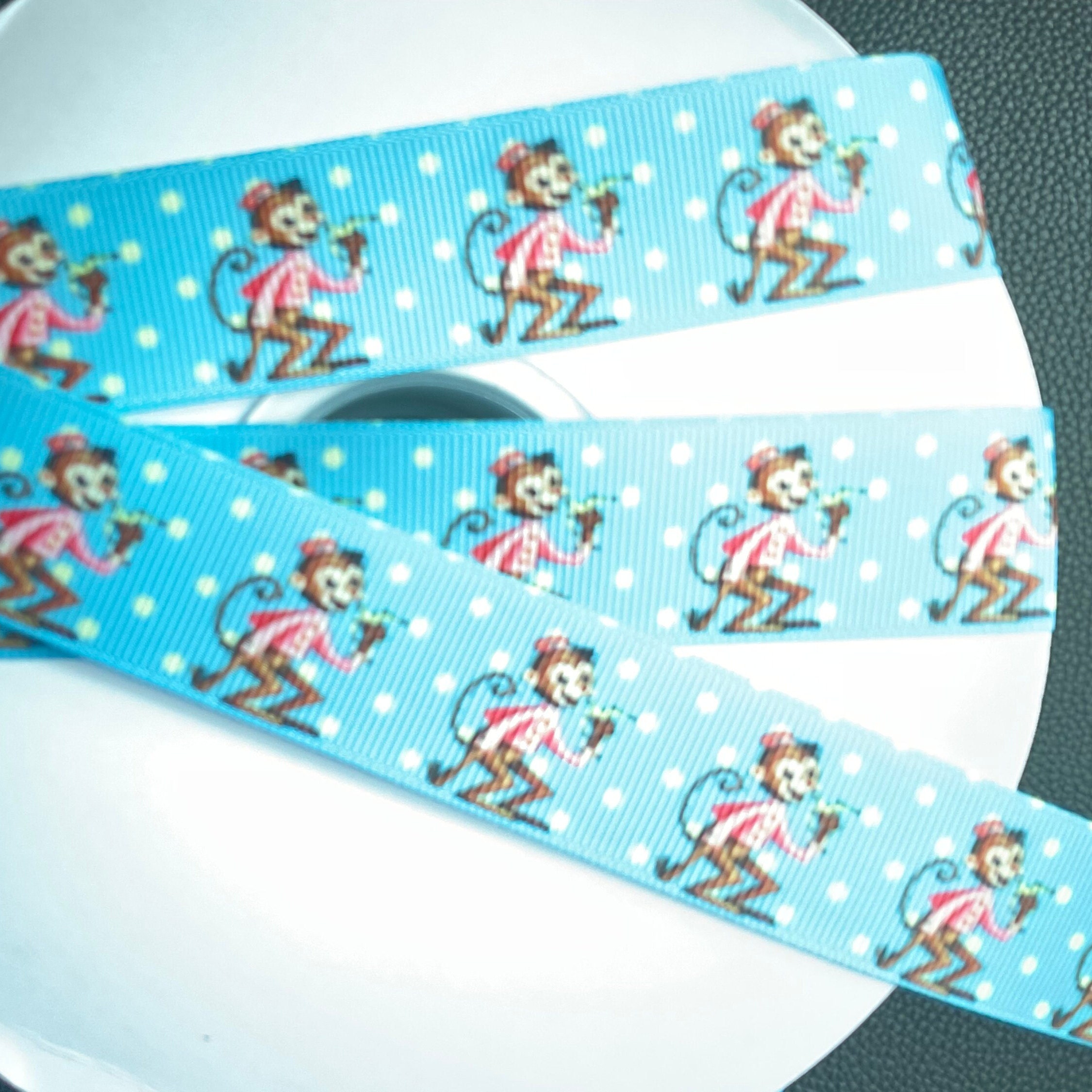 VINTAGE STYLE MONKEY Ribbon! 1” Grosgrain, Choose 3 or 5 Yds., Perfect ...