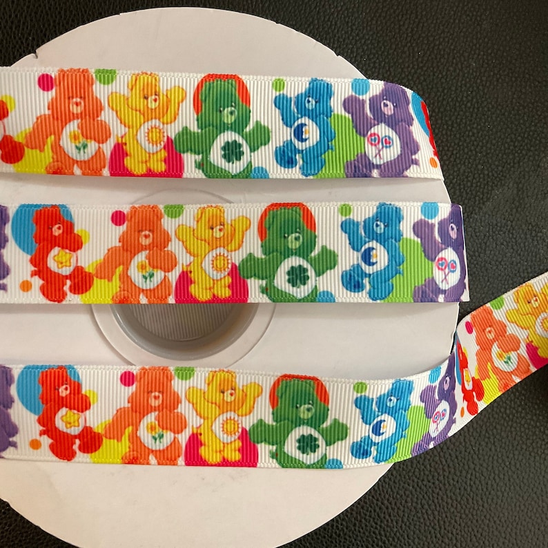 THE RAINBOW BEARS 1” Ribbon! Choose 3/5 Yards, Adorable Rainbow Bears ...