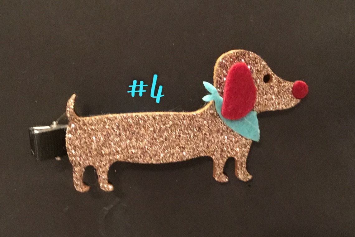 DASCHUNDS Oversized Barrettes Dog Hair Barrettes Appliqué Etsy