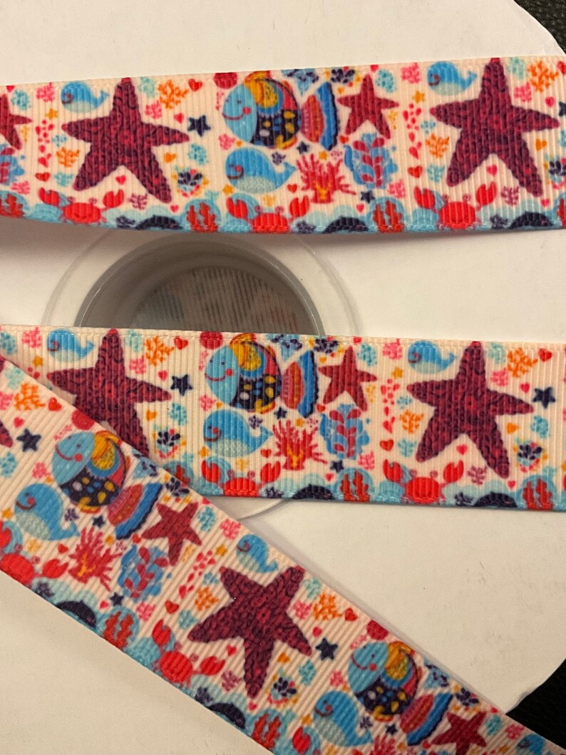 UNDER the SEA GARDEN! 1” Grosgrain Ribbon, Choose 3 or 5 Yds., Perfect ...