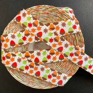 AUTUMN FOLIAGE! 1” grosgrain ribbon, choose 3 or 5 yds., perfect for embellishment/hair dos/fall decor/gifting & all your creative projects!