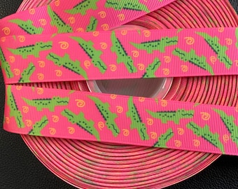 ITTY BITTY ALLIGATORS!  1” grosgrain ribbon, choose 3/5 yds., perfect for embellishment/hair/collars/gifting & all your creative projects!