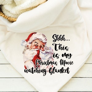 Christmas Movie Watching Blanket, Throw, Watching Movie Blanket, Friends, Santa, Kids blanket, Adult watching blanket,Holiday, One of a kind