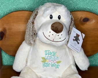 Personalized Plush Dog: Embroidered Stuffed Animal Keepsake Gift