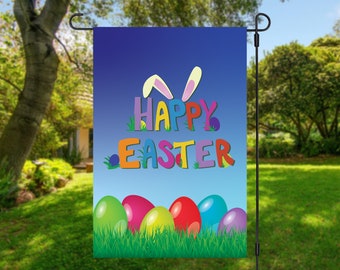 Easter Egg Garden Flag: Vibrant Spring Decor, Double-Sided