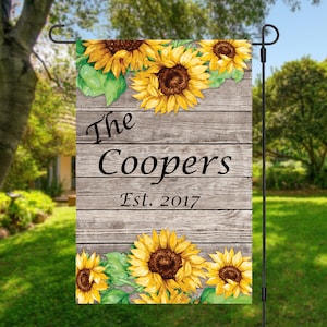Spring Garden Flag, Garden Flag, Yard Decor, Customized Flag, Personalized Flag, New Home, Sunflower, Fall, Housewarmings, Sunflower Flag