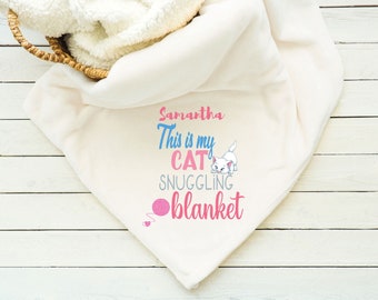 Cat Lover Fleece Throw Blanket: Personalized Snuggling Pet Gift