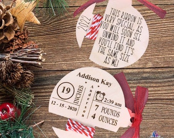Engraved Baby's First Christmas Ornament: Height Measurement Keepsake