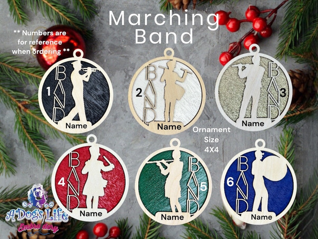 Band Wooden Ornament, Wood Ornament, Sports Ornament Personalized